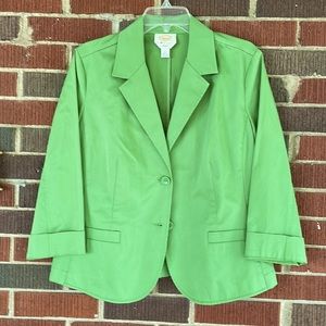 Talbots green cotton blazer
